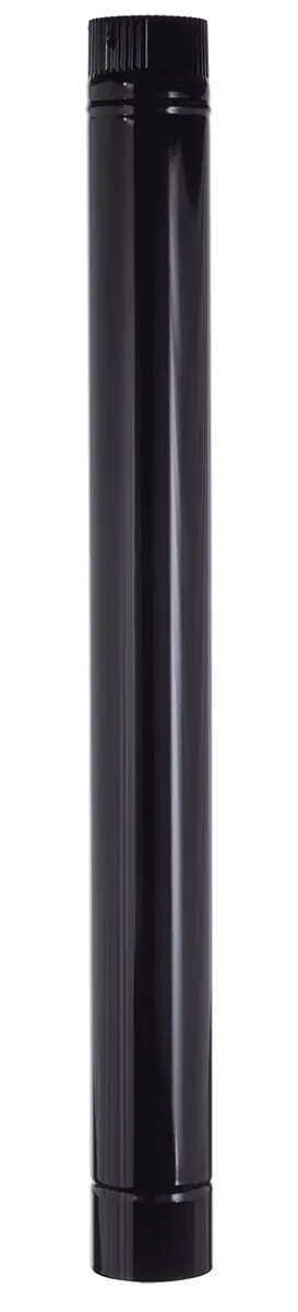 Kachelpijp 1000mm Emaille Zwart 0.5mm (100mm)
