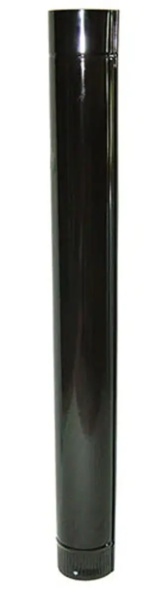Kachelpijp 1000mm Emaille Zwart 0.6mm (150mm)