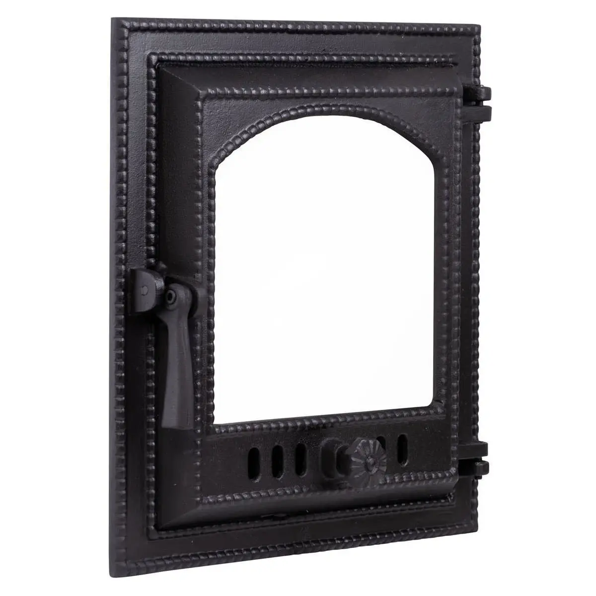 Ovendeur vierkant gietijzer 37x37 met glas