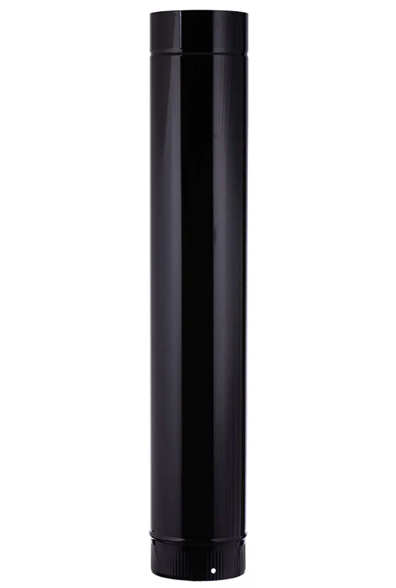[7500104] Kachelpijp 1000mm Emaille Zwart 0.5mm (110mm)