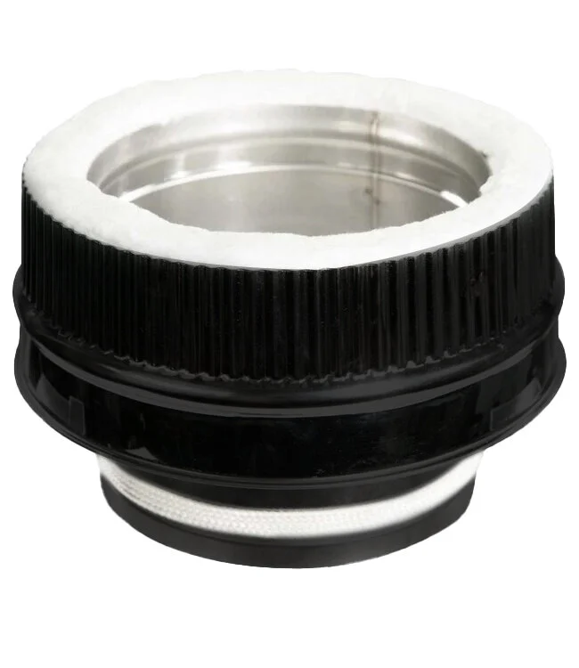 [501468] Verloop 150mm. enkelwandig naar dubbelwandig 150/200 Zwart